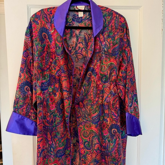 Victoria's Secret Gold Label Kimono Style Robe with Purple Trim Small - Picture 2 of 6